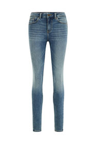 Dames mid rise super skinny jeans met comfortstretch, Donkerblauw