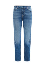 Dames mid rise boyfriend fit jeans met comfortstretch, Donkerblauw