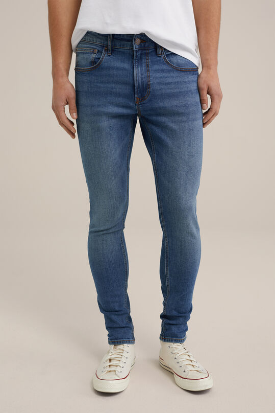 Heren skinny fit jeans met medium stretch, Blauw