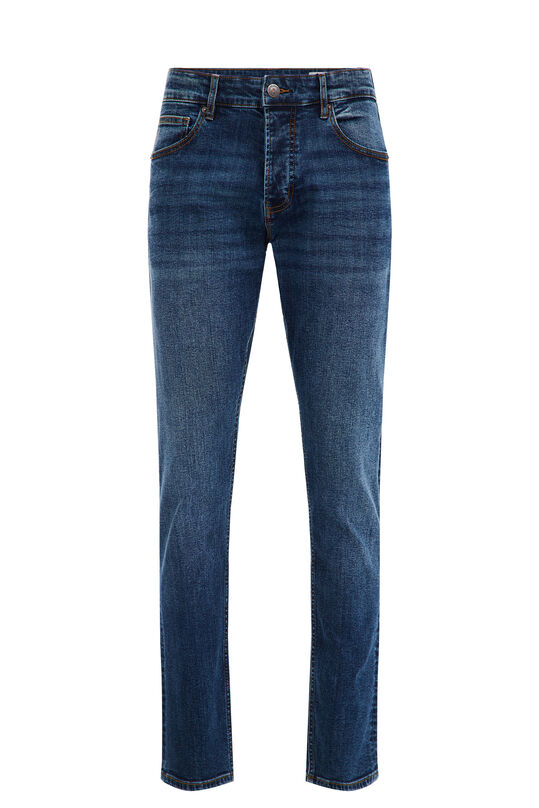 Heren slim fit jeans met medium stretch, Blauw