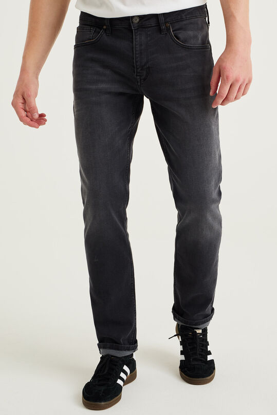 Heren regular fit jeans met comfort-stretch, Donkergrijs