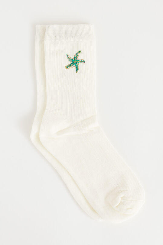 Dames sokken met embroidery, Wit