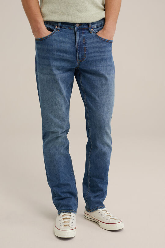 Heren regular fit jeans met medium stretch, Blauw