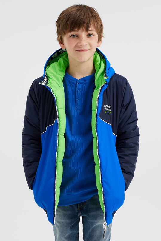 Jongens reversible jas met capuchon, Kobaltblauw