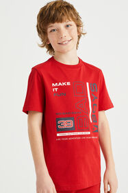 Jongens T-shirt met opdruk, 2-pack, Multikleur