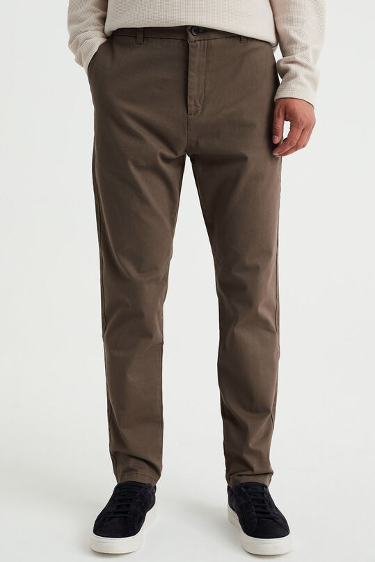 Heren tapered fit chino met stretch, Donkergroen