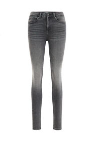 Dames mid rise super skinny jeans met comfortstretch, Donkergrijs