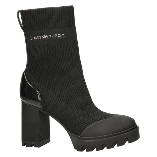 Calvin Klein Platform Knit dames boot, Zwart