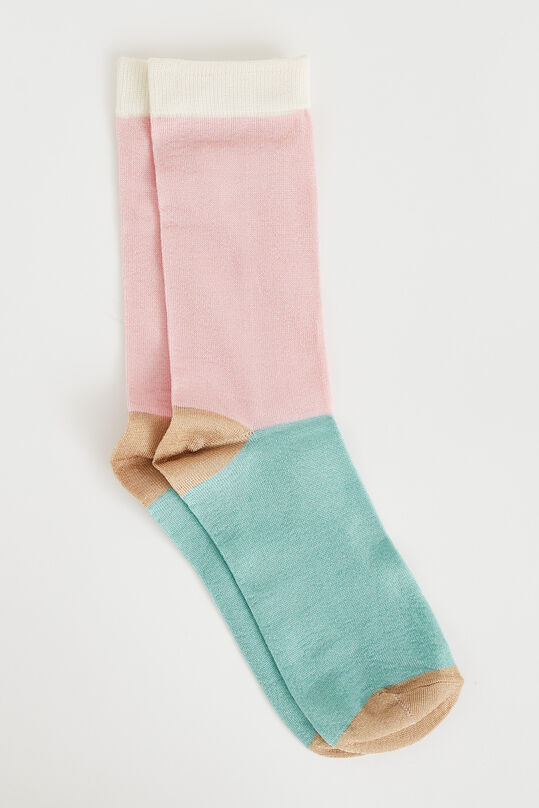Dames sokken met colourblock, Mintgroen
