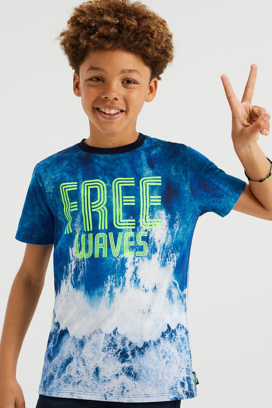 Jongens T-shirt met dessin en opdruk, Blauw
