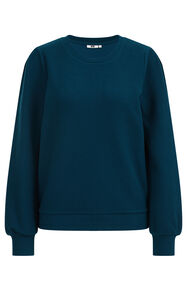 Dames sweater met structuur, Groenblauw
