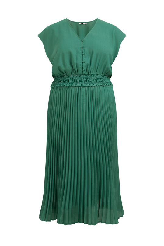 Dames plissé jurk - Curve, Groen