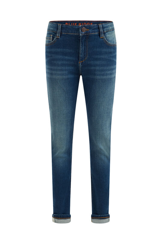 Jongens regular fit jeans met stretch, Donkerblauw