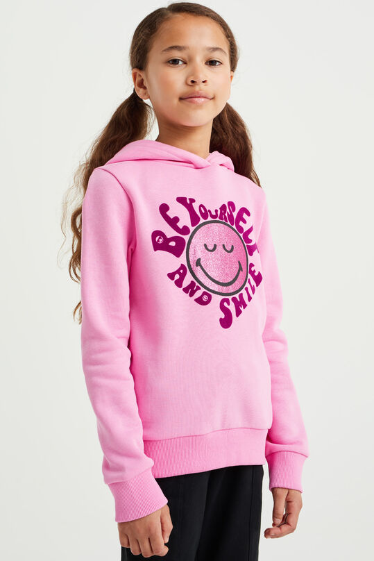 Meisjes SmileyWorld®  sweater met opdruk, Lichtroze