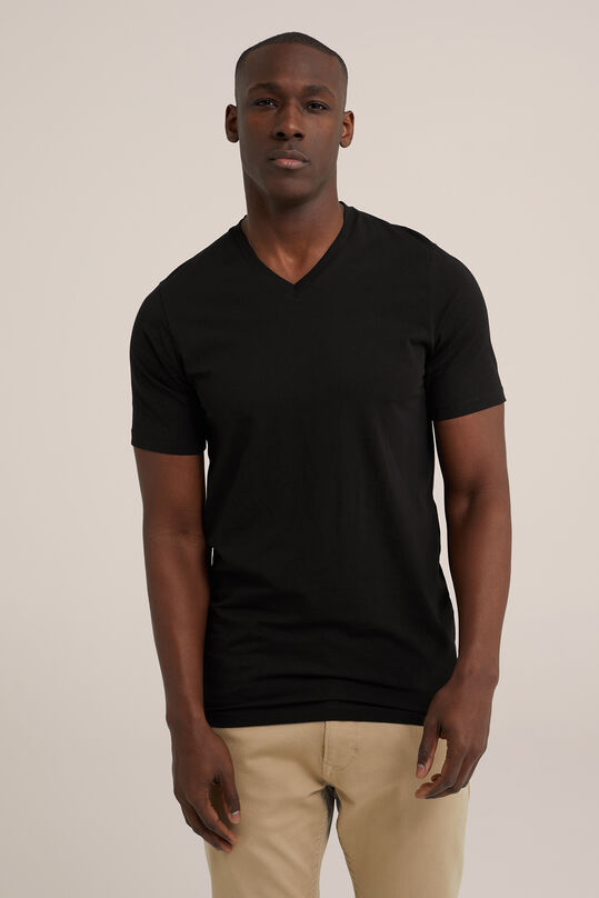 Heren tall fit T-shirt, 2-pack, Zwart