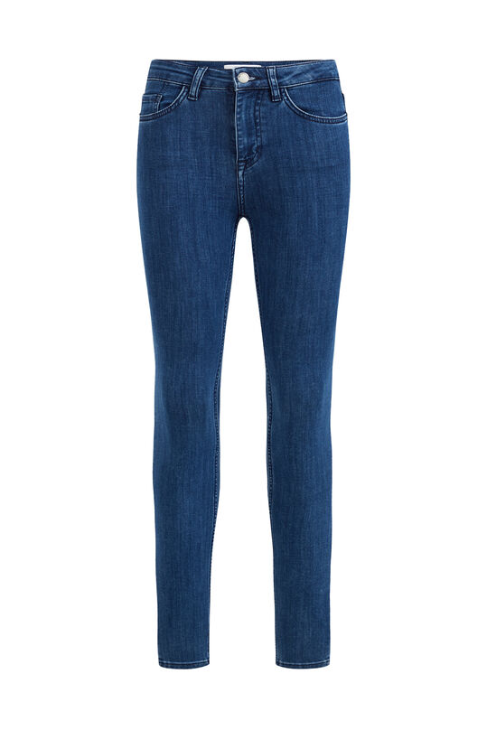 Dames high rise skinny fit jeans met stretch - Curve, Blauw
