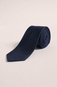 Heren zijdemix stropdas met structuur, Blauw