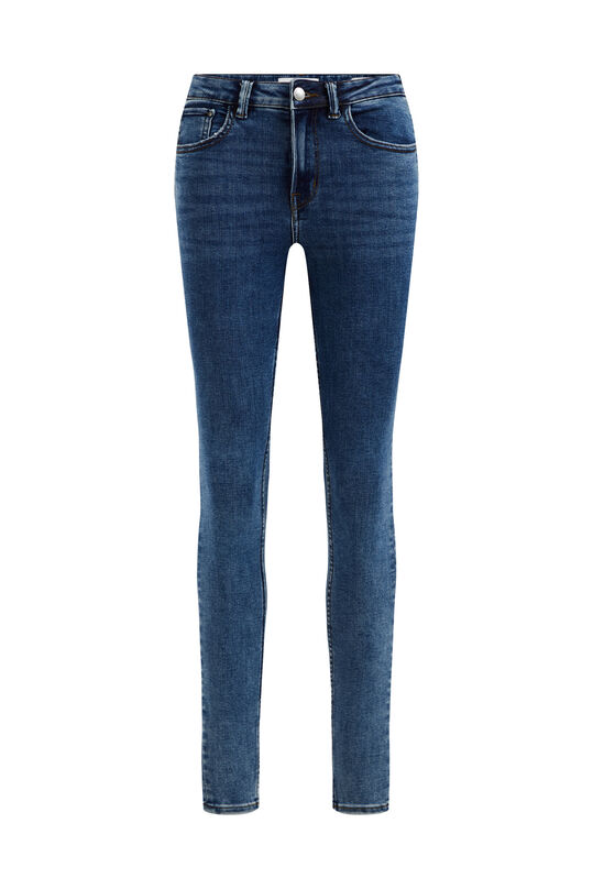 Dames high rise super skinny jeans met superstretch, Blauw