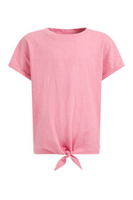 Meisjes T-shirt met knoopdetail, Roze