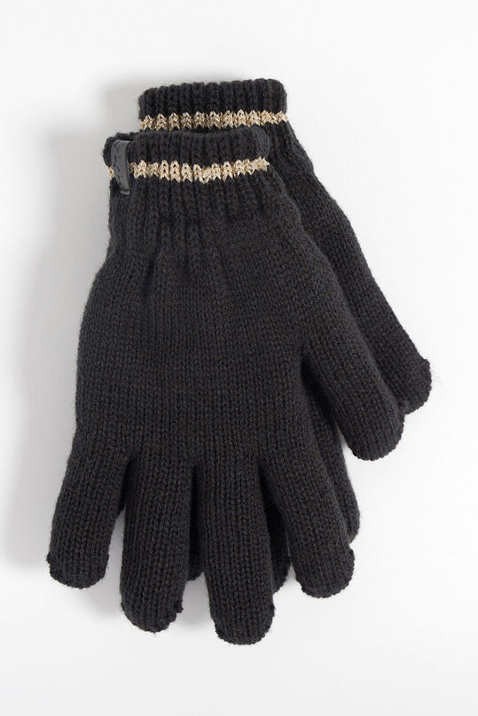 Meisjes fijngebreide handschoenen, Zwart