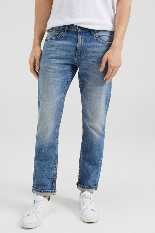 Heren regular fit jeans met comfort-stretch, Blauw