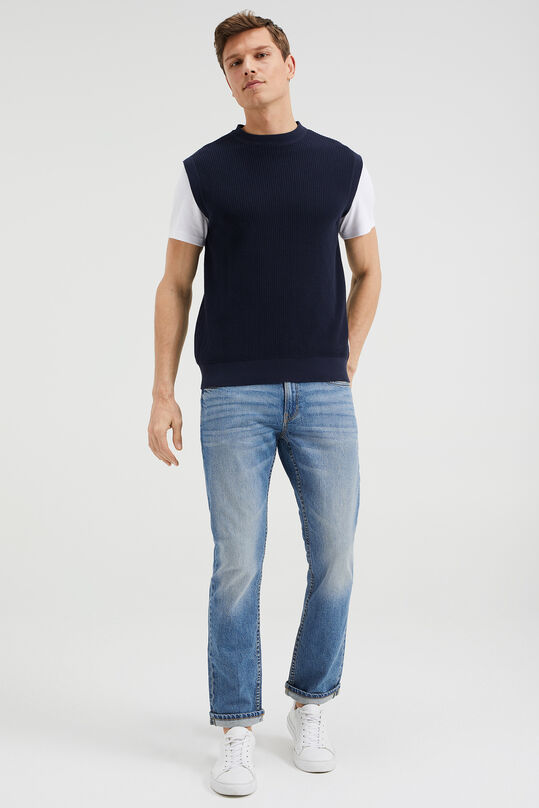 Heren regular fit jeans met comfort-stretch, Blauw
