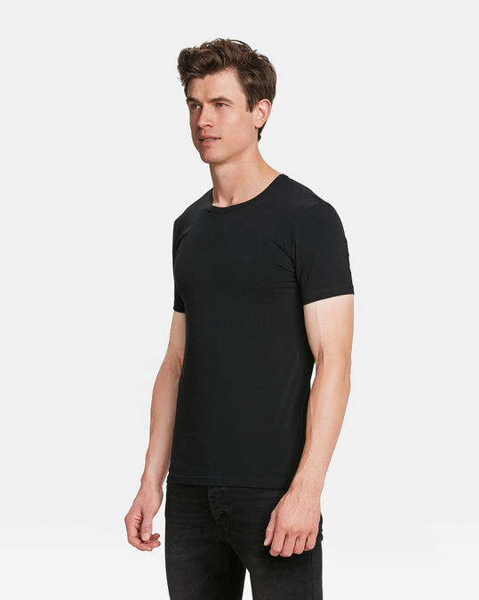 Heren T-shirt, 2-pack, Zwart