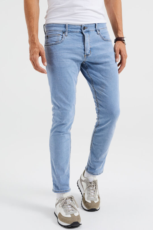 Heren slim fit jeans met comfort-stretch, Lichtblauw