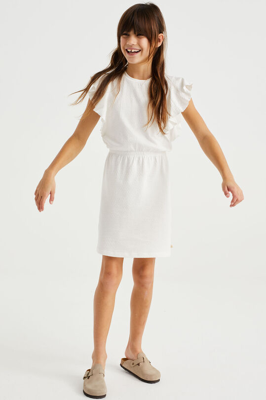 Meisjes jurk met structuur, Wit