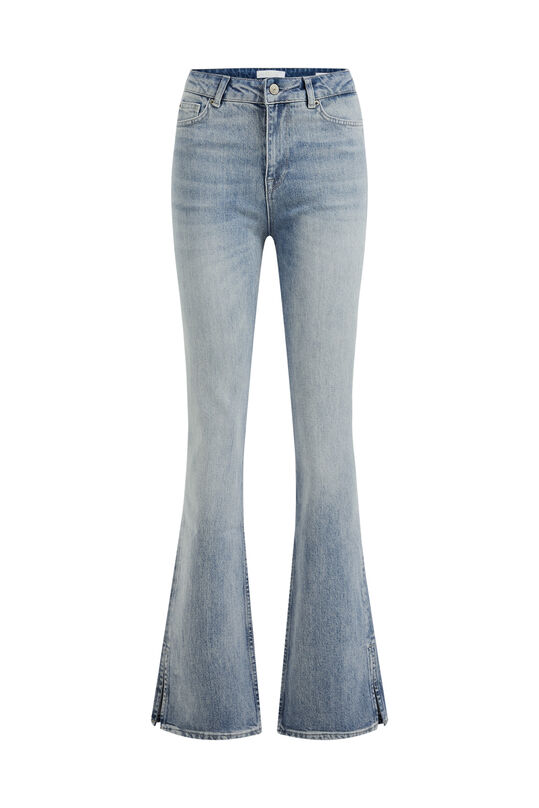 Dames high rise bootcut jeans met stretch, Blauw