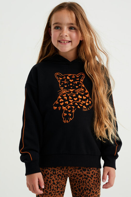 Meisjes sweater met embroidery, Zwart