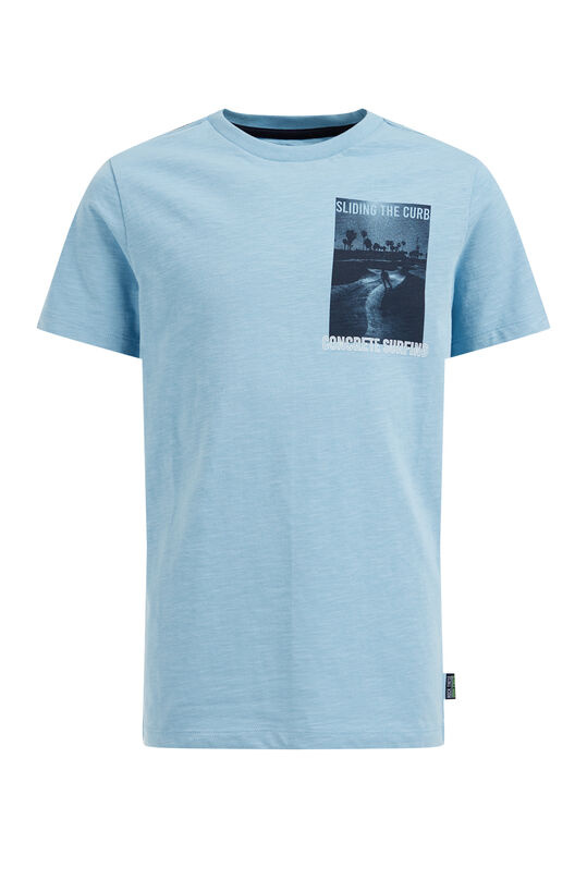 Jongens T-shirt met opdruk, Grijsblauw