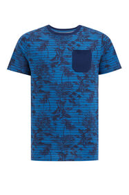 Jongens T-shirt met dessin, Donkerblauw