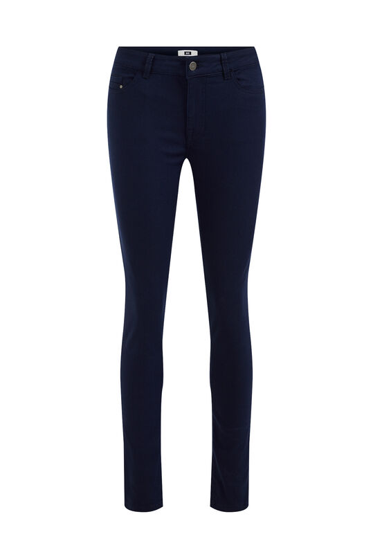 Dames high rise skinny jeans met stretch, Marineblauw