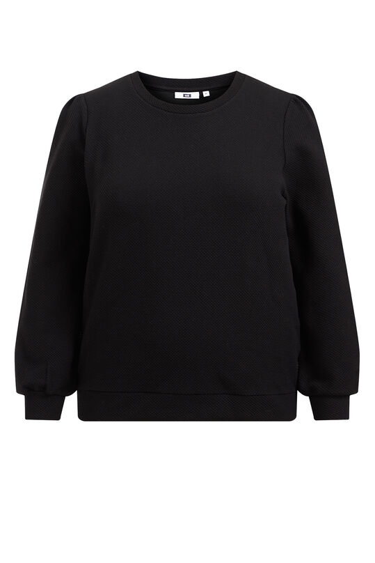 Dames sweater met structuur - Curve, Zwart