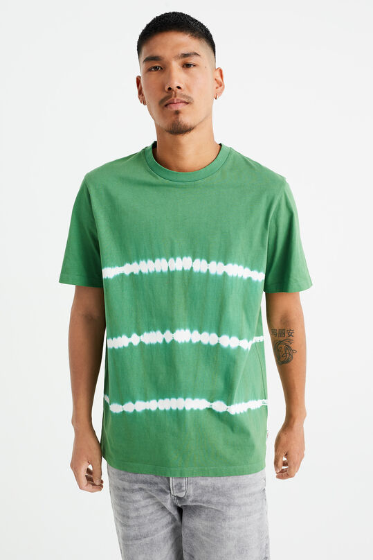 Heren T-shirt met tie-dye, Groen