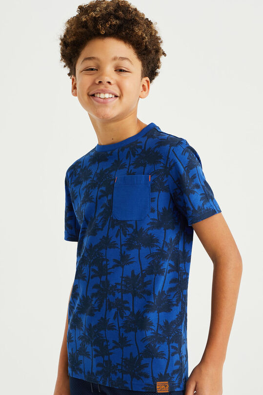 Jongens T-shirt met dessin, Kobaltblauw