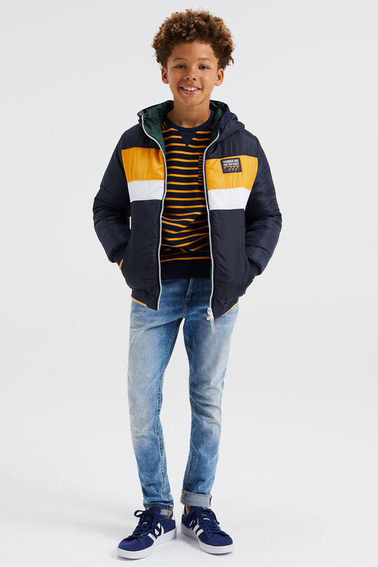 Jongens reversible jas met colourblocking, Donkerblauw