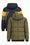 Jongens gewatteerde reversible jas met colourblock., Donkerblauw
