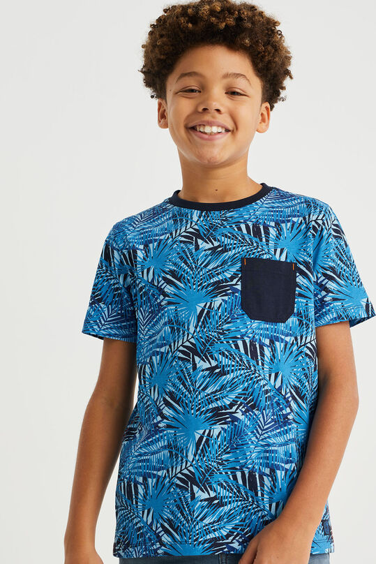 Jongens T-shirt met dessin, Donkerblauw