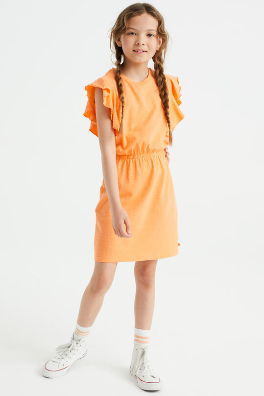 Meisjes jurk met structuur, Oranje