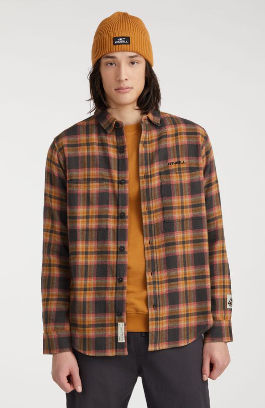 Heren O`Neill Overhemd TRVLR Flannel Check, Beige