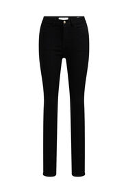 Dames high rise skinny jeans met stretch, Zwart