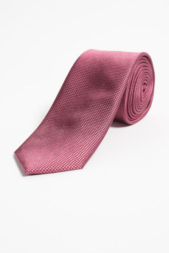 Heren zijdemix stropdas met dessin, Lichtrood