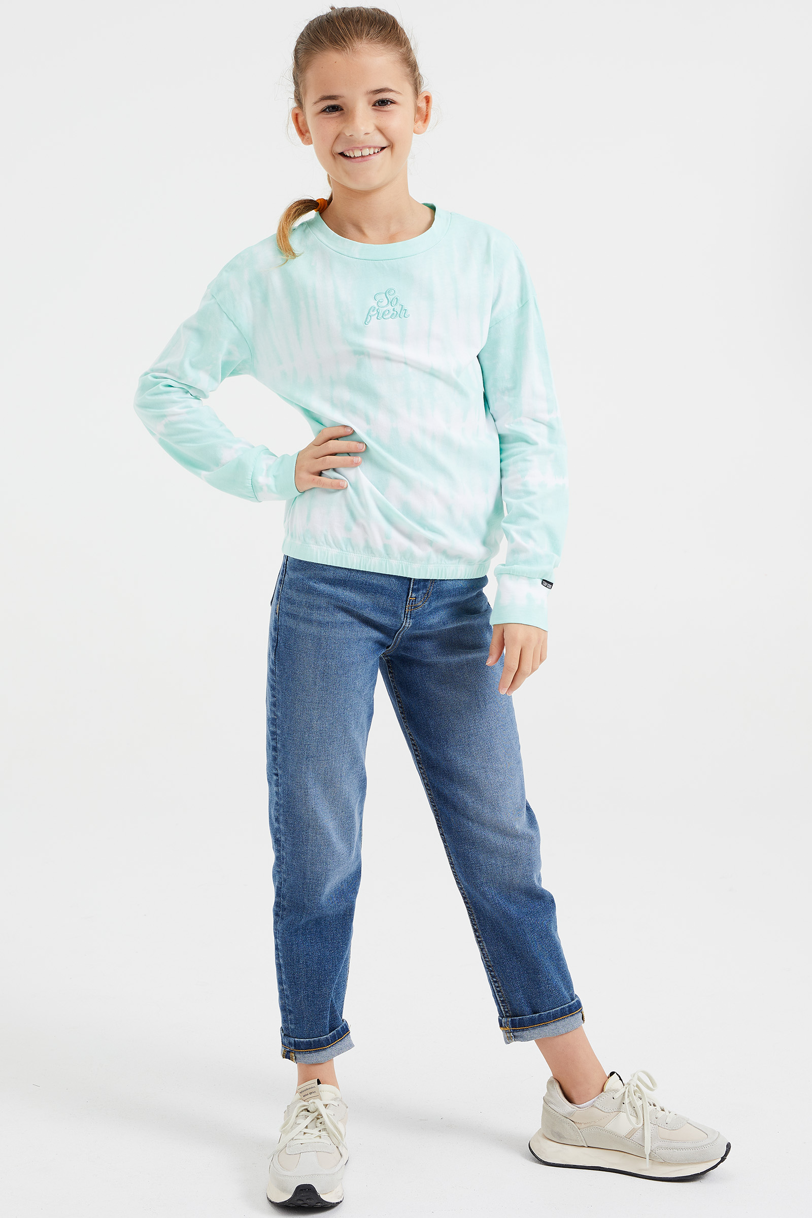 Kleding Unisex kinderkleding Tops & T-shirts Tie Dye T-Shirt Baby grootte 0000 100% katoen blauw en paars TDC017 