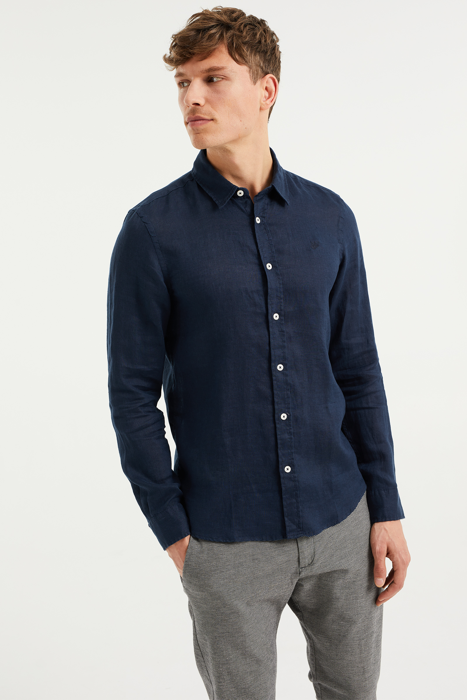 Zwart linnen overhemd/ Heren Shirt 100% linnen Kleding Herenkleding Overhemden & T-shirts T-shirts 